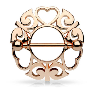 Nippelpiercing Herz Tribal Rund