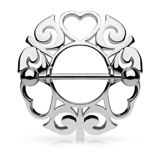 Nippelpiercing Herz Tribal Rund