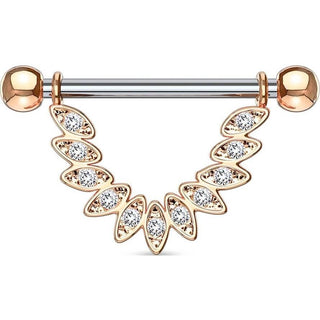 Nippelpiercing Blätter beweglich Zirkonia