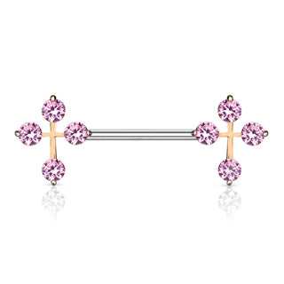 Nippelpiercing Kreuz Zirkonia