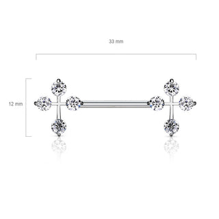 Nippelpiercing Kreuz Zirkonia