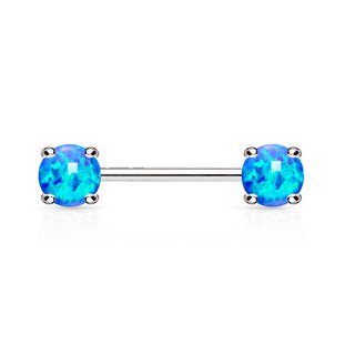 Nippelpiercing Opal Silber