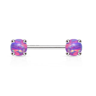 Nippelpiercing Opal Silber
