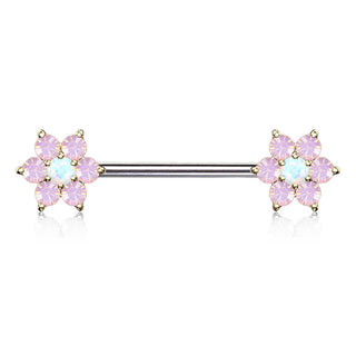 Nippelpiercing Blume Opal