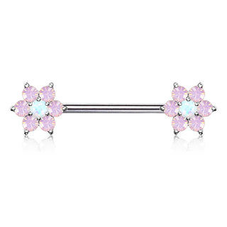Nippelpiercing Blume Opal