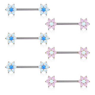 Nippelpiercing Blume Opal