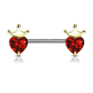 Nippelpiercing Herz Krone