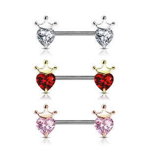 Nippelpiercing Herz Krone