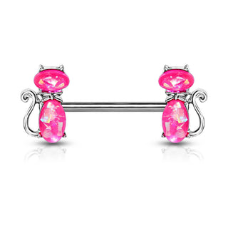 Nippelpiercing Katzen Opal