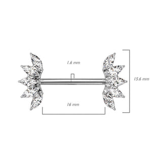 Nippelpiercing Marquise Schliff 5 Zirkonia
