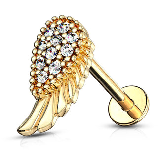 Labret Engelsflügel Zirkonia Innengewinde