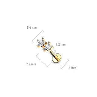Labret Sterne Zirkonia Innengewinde