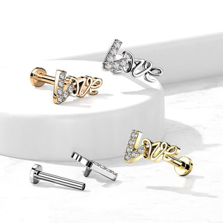 Labret LOVE Zirkonia Innengewinde