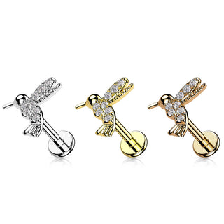 Labret Kolibri Zirkonia Innengewinde