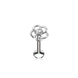 Labret Blume Zirkonia Innengewinde