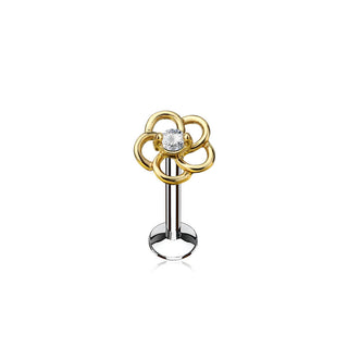 Labret Blume Zirkonia Innengewinde