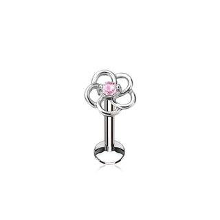 Labret Blume Zirkonia Innengewinde