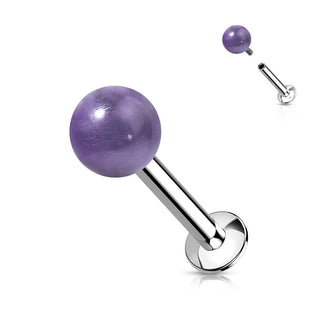 Labret Kugel Halbedelstein Innengewinde