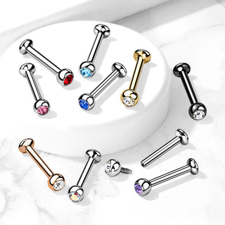Labret Kugel Zirkonia Innengewinde