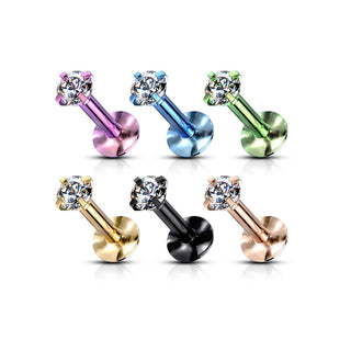 Labret Zirkonia Titan PVD Innengewinde