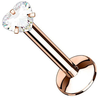 Labret Herz Zirkonia Innengewinde