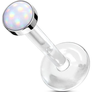 Labret Glänzender Flacher Synthetik Stein
