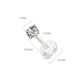 Labret Quadrat Zirkonia