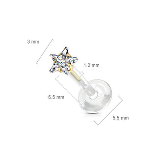 Labret Stern Zirkonia