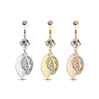 Bauchnabelpiercing Blätter beweglich Zirkonia