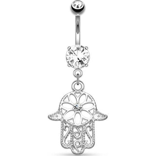 Bauchnabelpiercing Hamsa beweglich Zirkonia