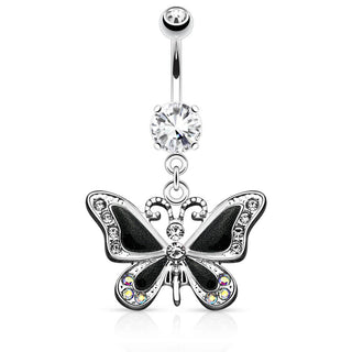 Bauchnabelpiercing Schmetterling beweglich Zirkonia
