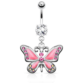 Bauchnabelpiercing Schmetterling beweglich Zirkonia