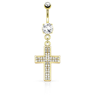 Bauchnabelpiercing Kreuz beweglich Zirkonia