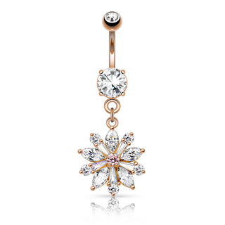 Bauchnabelpiercing Blume beweglich Zirkonia