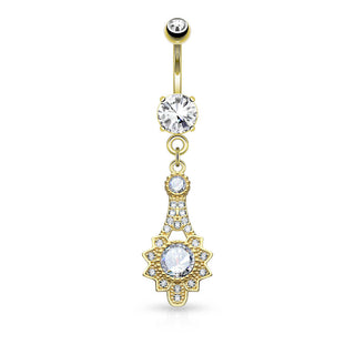 Bauchnabelpiercing Tribal Sonne beweglich Zirkonia