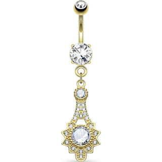 Bauchnabelpiercing Tribal Sonne beweglich Zirkonia