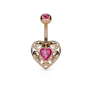 Bauchnabelpiercing Herz Zirkonia