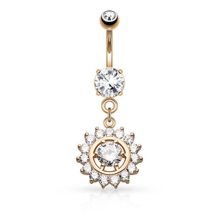 Bauchnabelpiercing Sonne beweglich Zirkonia