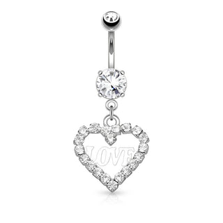 Bauchnabelpiercing Herz beweglich Zirkonia
