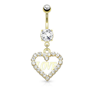 Bauchnabelpiercing Herz beweglich Zirkonia