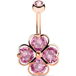 Bauchnabelpiercing Kleeblatt Zirkonia