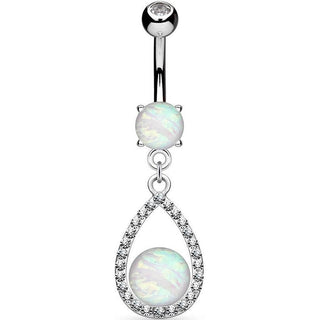 Bauchnabelpiercing Tropfen beweglich Opal