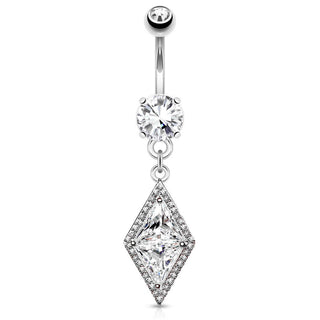Bauchnabelpiercing Diamantenform beweglich Zirkonia