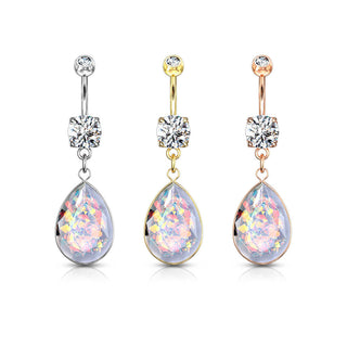 Bauchnabelpiercing Regenbogen Opal beweglich