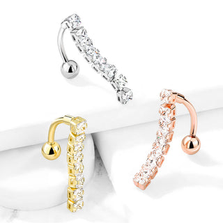 Bauchnabelpiercing Top Down 8 Zirkonia