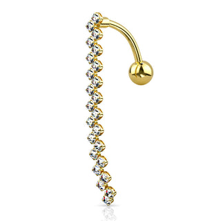 Bauchnabelpiercing Zick Zack beweglich Zirkonia