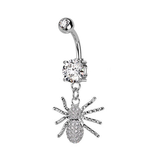 Bauchnabelpiercing Spinne beweglich Zirkonia