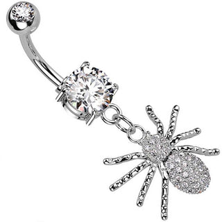 Bauchnabelpiercing Spinne beweglich Zirkonia