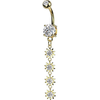 Bauchnabelpiercing Anhänger Zirkonia Blumen