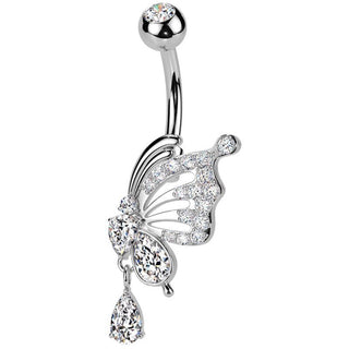 Bauchnabelpiercing Schmetterlingsflügel Anhänger Zirkonia
